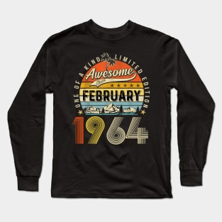 Awesome Since February 1964 Vintage 59th Birthday Long Sleeve T-Shirt